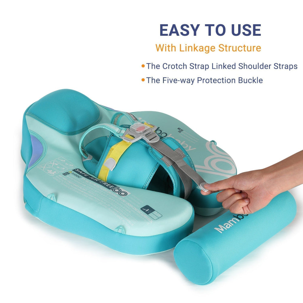 De veilige 3-laagse (Tri-Layer™) constructie van de Mambobaby™ Contrast Zwemtrainer. Deze onzinkbare baby float is eenvoudig in gebruik en biedt maximaal comfort voor baby's van 3-24 maanden.