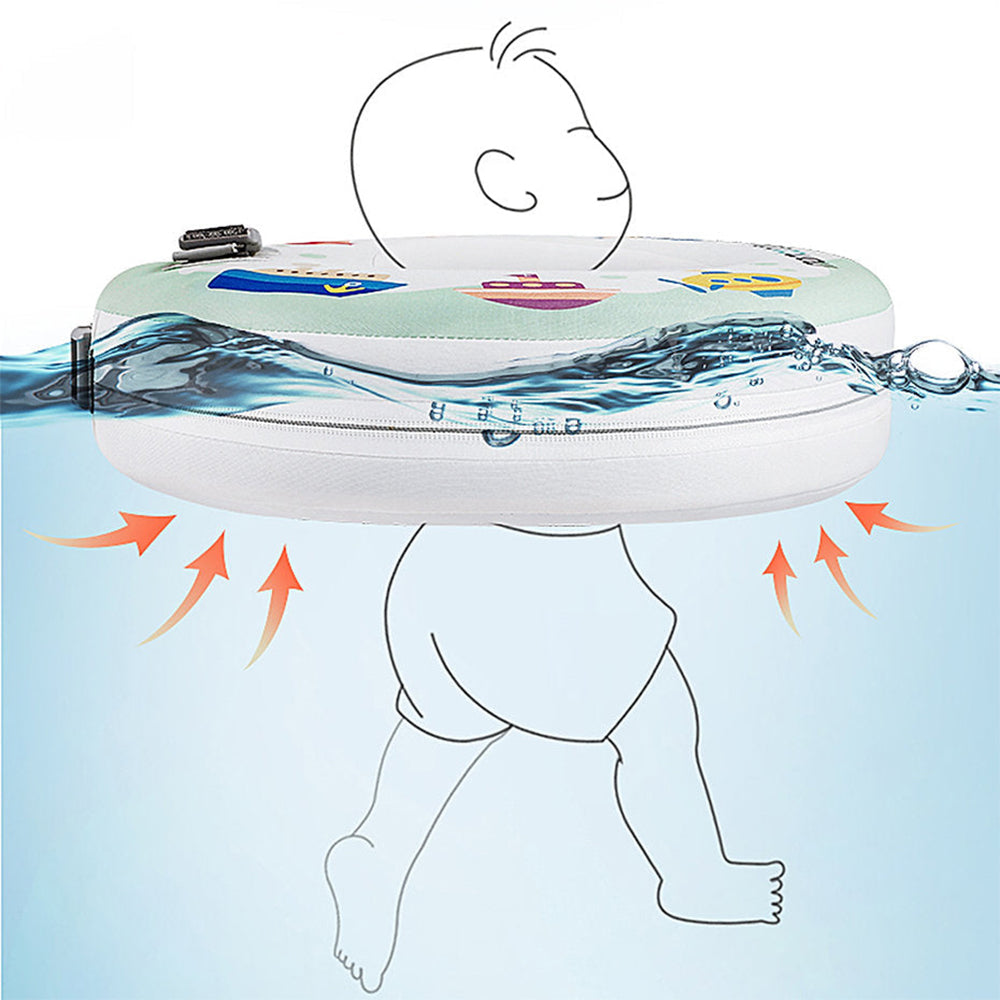 De niet-opblaasbare Pearl-Foam™ kern van de Mambobaby™ float zorgt ervoor dat de zwemband nooit lek gaat.