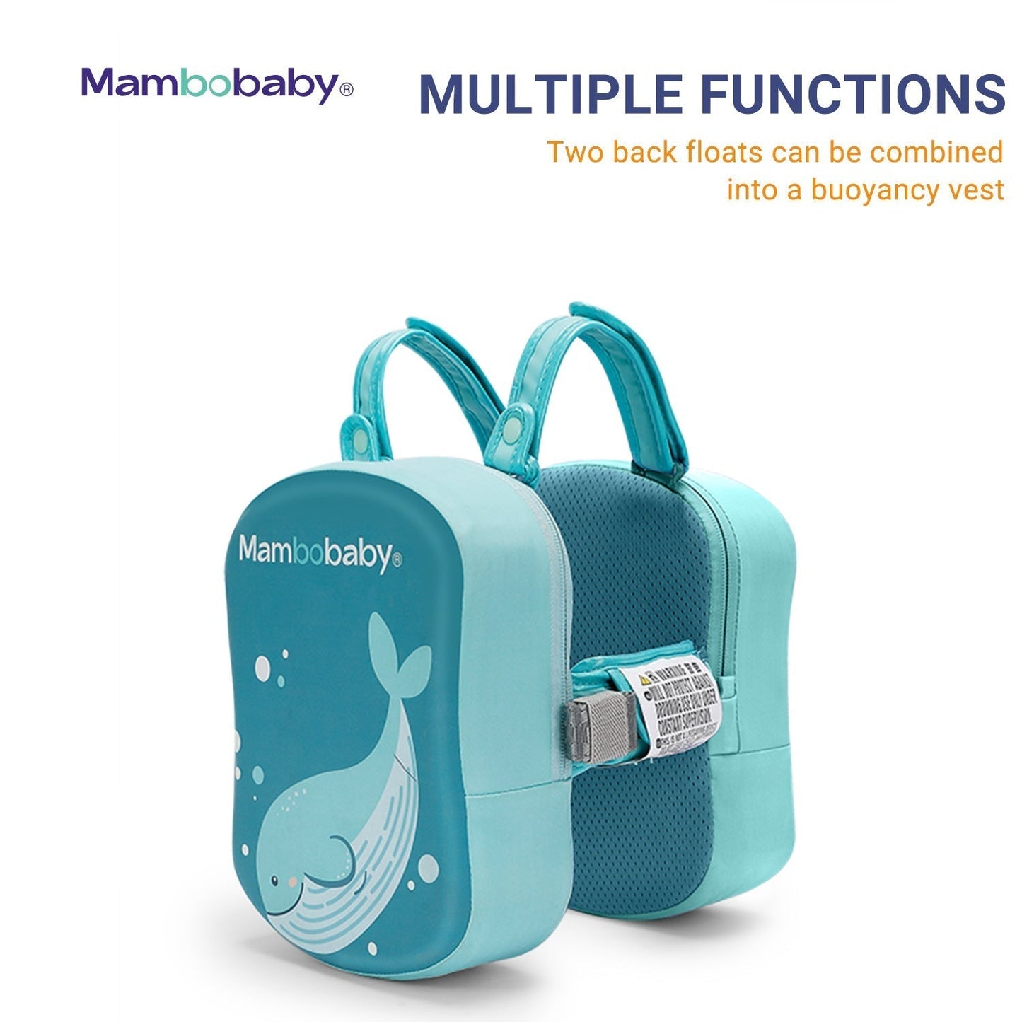 Detail van de onzinkbare Pearl-Foam™ kern van de Mambobaby rugfloat - nooit meer opblazen.